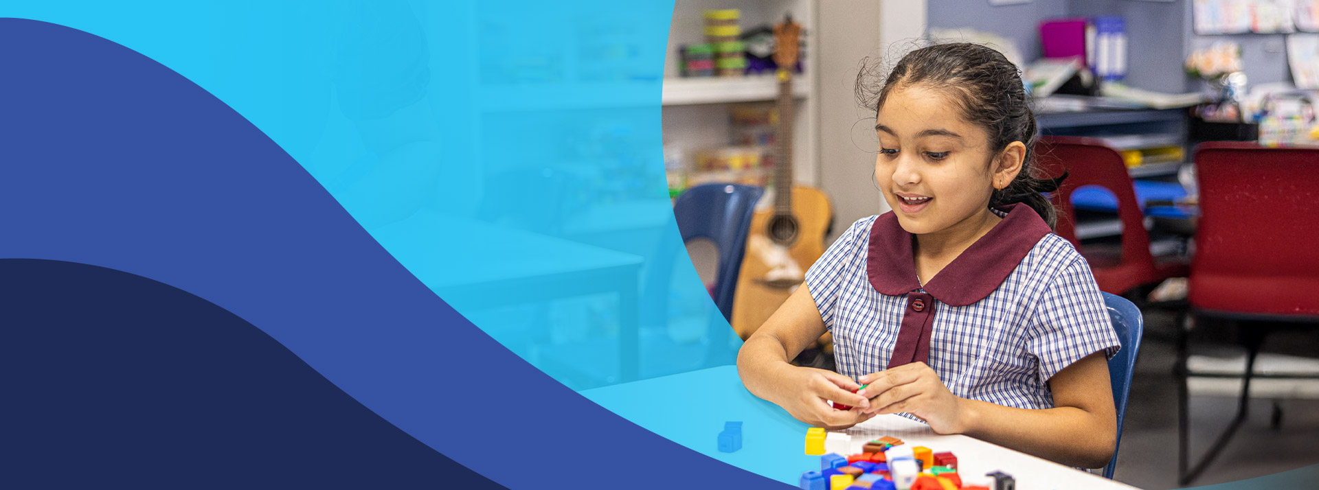 Student learning math in the classroom at St John's Primary School Riverstone