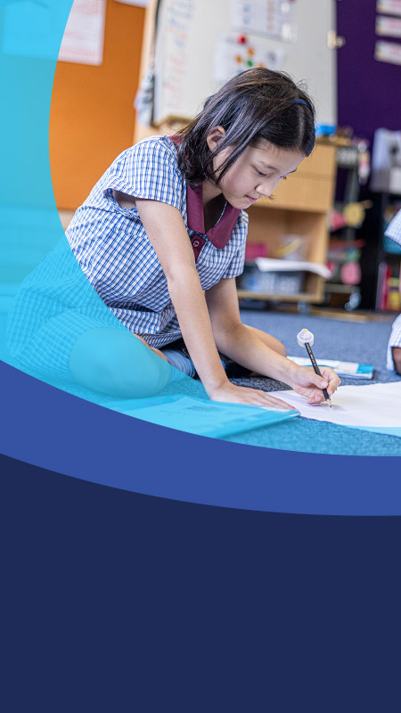 Student learning in the classroom at St John's Primary School Riverstone