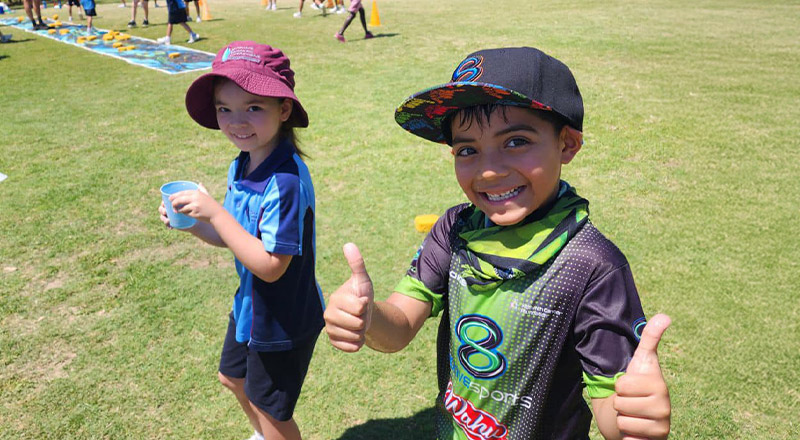 Students participating in Motiv8 sports at St John's Primary School Riverstone